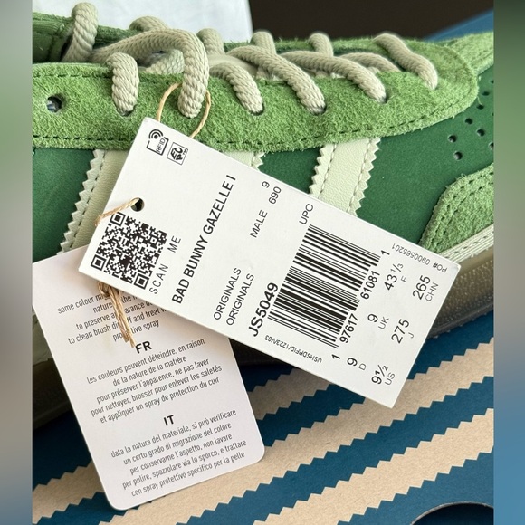 BAD BUNNY Adidas Gazelle Yunque 🇵🇷 💸 Resale up to $750🔥 Size 9.5 offers welcome! - Picture 9 of 10